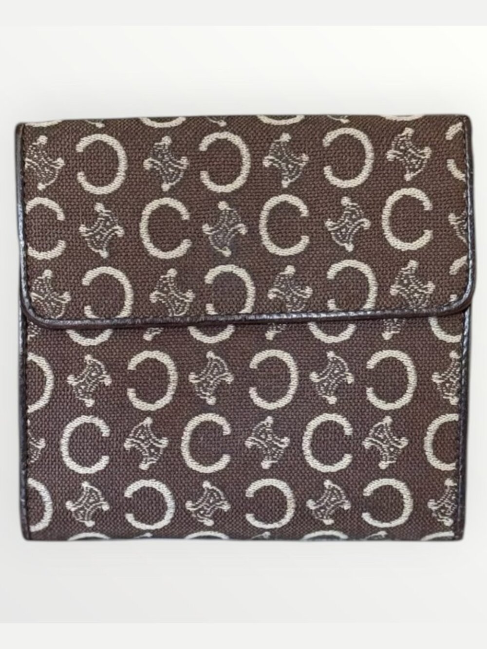 Celine C-Macadam Brown Monogram Trifold Wallet Vintage - Picture 2 of 5